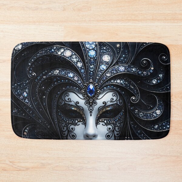 Item preview, Midnight Venetian Masquerade Mask with Sapphire Gems designed and sold by Kaleidoscope Print.