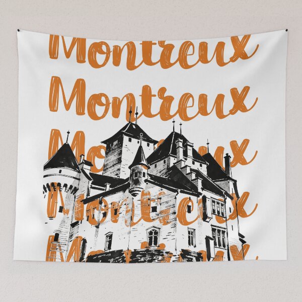 Item preview, Montreux, Switzerland, Landmark Architecture Travel Art designed and sold by Wanderful-roads.