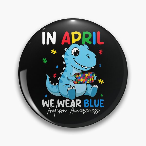 Item preview, Cute Dino Kids Autism Awareness In April We Wear Blue Theme designed and sold by ChrisyBonanno.