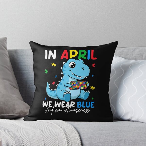Item preview, Cute Dino Kids Autism Awareness In April We Wear Blue Theme designed and sold by ChrisyBonanno.
