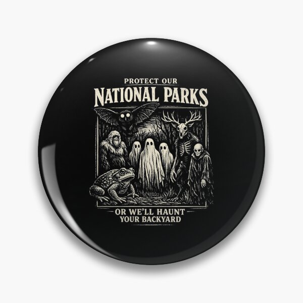 Item preview, Protect Our National Parks, Cryptid Bigfoot Mothman Ghost Wendigo Skull designed and sold by BachulAlam.