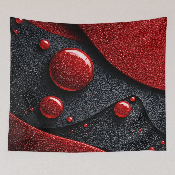 Item preview, Bold Red and Black Liquid Abstract Bubble Design designed and sold by Kaleidoscope Print.