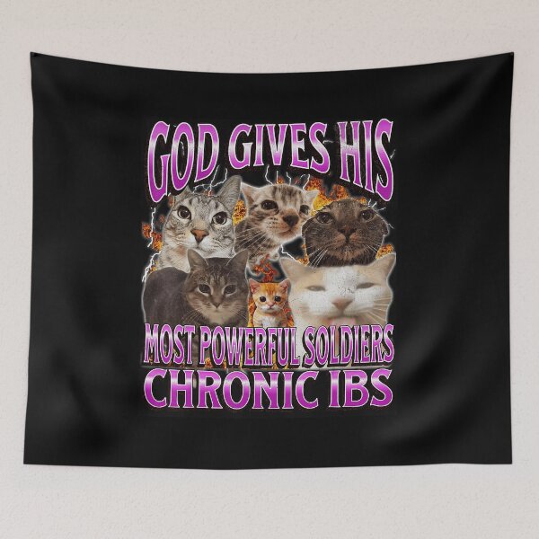 Item preview, God Gives His Most Powerful Soldiers Chronic IBS Funny Cat Meme designed and sold by tadmercado.