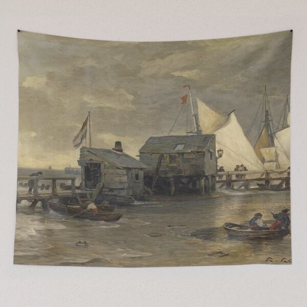 Item preview, Jetty with sailing boats designed and sold by SharonTheFirst.