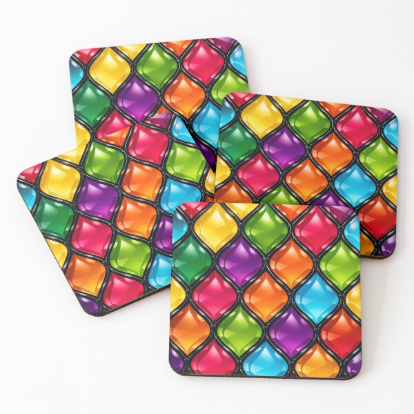 Item preview, Vibrant Rainbow Jewel Pattern Glossy Gem Abstract designed and sold by Kaleidoscope Print.