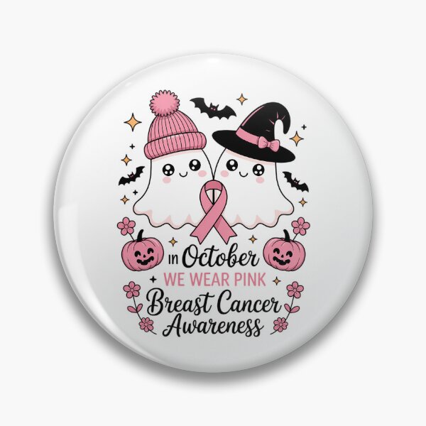 Item preview, in October We Wear Pink Ghost Witch Breast Cancer Awareness designed and sold by EllenJast.