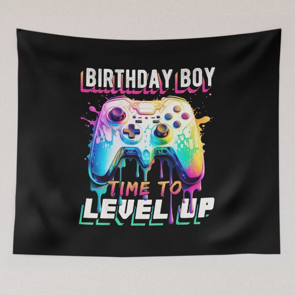 Item preview, Birthday Boy Gamer Time to Level Up Neon Drip Controller designed and sold by FGTV2021.