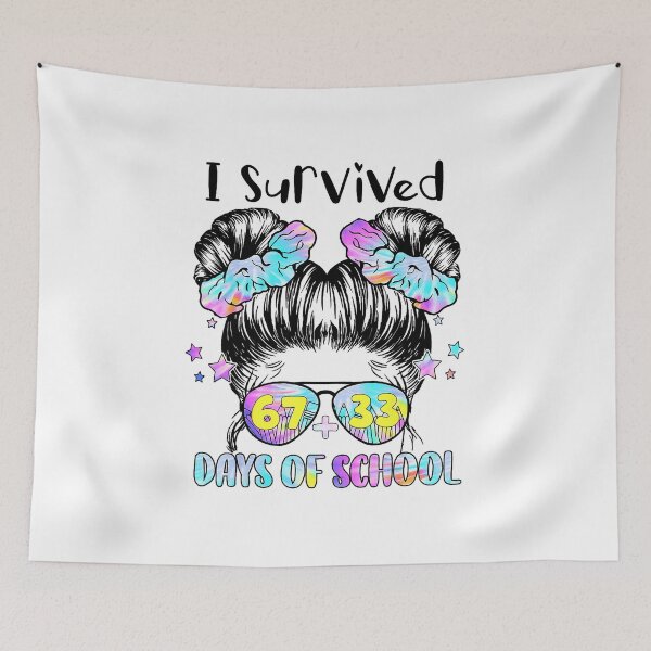 Item preview, I Survived 67 + 33 Days of School Cute Girl  designed and sold by gladysenglish.