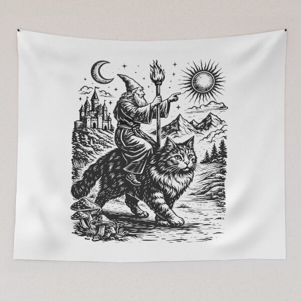 Item preview, Medieval Cat Rider Renaissance Fantasy designed and sold by Blok45.