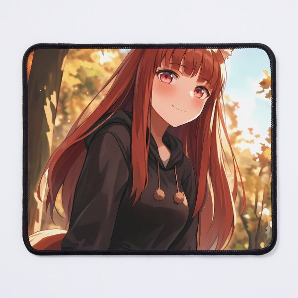 Item preview, Holo Spice And Wolf Cozy Hoodie Wolf Ears Autumn Park Portrait designed and sold by 108Recordings.