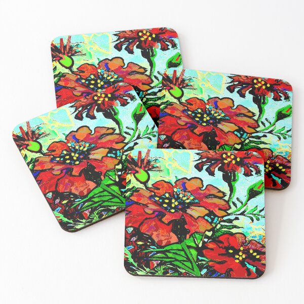 Item preview, Red Zinnia Abstract designed and sold by ViaARTfactory.
