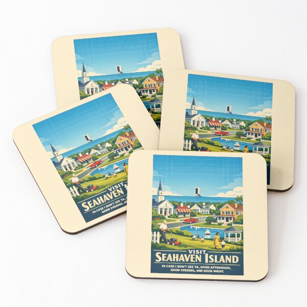 Item preview, Visit Seahaven Island Vintage Travel Poster designed and sold by agearb.