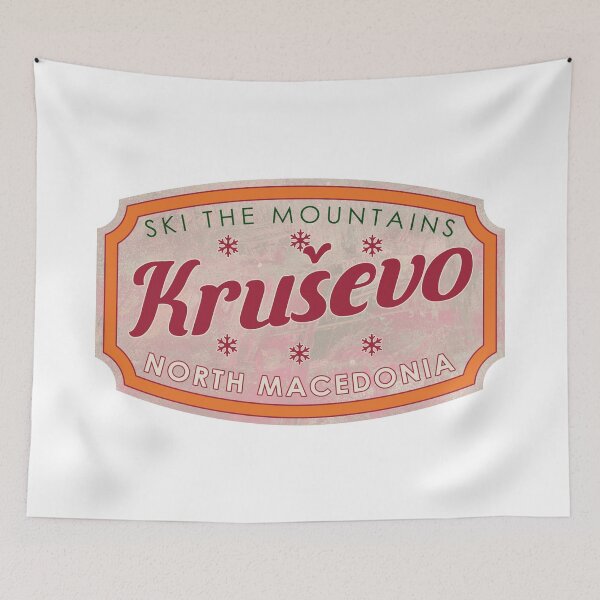 Item preview, Kruševo, North Macedonia, Ski, textured skiing badge designed and sold by Wanderful-roads.