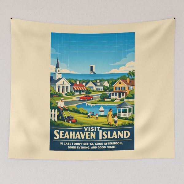 Item preview, Visit Seahaven Island Vintage Travel Poster designed and sold by agearb.
