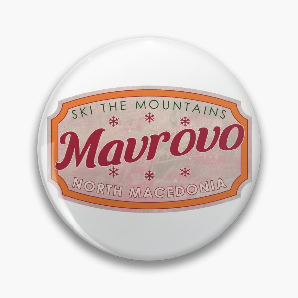 Item preview, Mavrovo, North Macedonia, Ski, textured skiing badge designed and sold by Wanderful-roads.