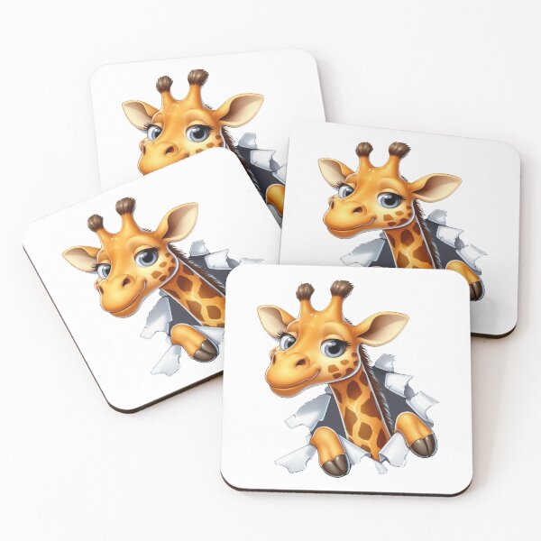 Item preview, Cute Giraffe Peeking Through Torn Paper designed and sold by KrisGraphic45.