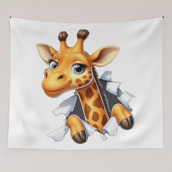 Item preview, Cute Giraffe Peeking Through Torn Paper designed and sold by KrisGraphic45.