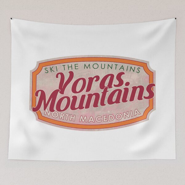 Item preview, Voras Mountains, North Macedonia, Ski, textured skiing badge designed and sold by Wanderful-roads.