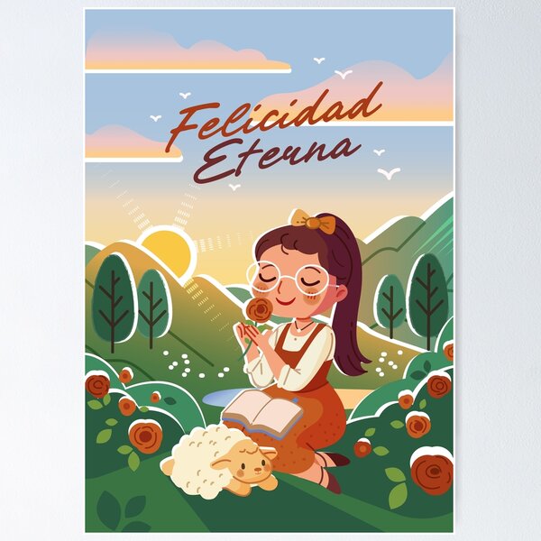 Artikelvorschau, Felicidad Eterna 2026 – Illustration zum Thema Paradies V1 Schaf (Spanisch) entworfen und verkauft von Kim Liester Lagura.