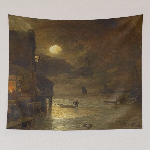 Item preview, Full moon night on the quay designed and sold by SharonTheFirst.