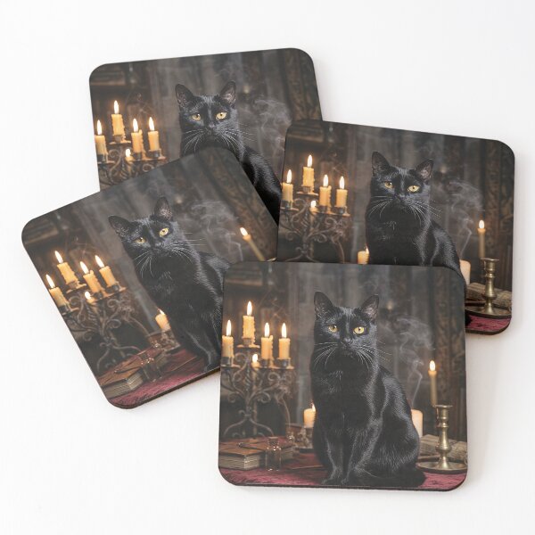 Item preview, Bombay Black Cat in a Candlelit Gothic Room designed and sold by Jaani-T.