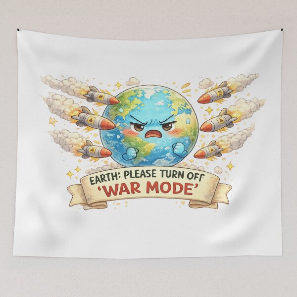 Item preview, World Peace Funny Earth Design designed and sold by PalakKaurBhatia.