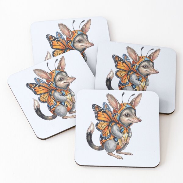 Item preview, Butterfly Wings Easter Bilby - Whimsical Watercolor Garden Art designed and sold by Wennebabs.