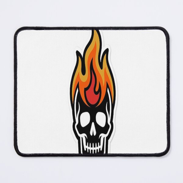 Item preview, Flaming Skull Sticker – Edgy Minimal Fire Design designed and sold by TheFlamedArts.