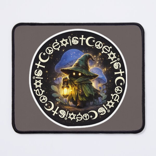 Item preview, Coexist Wizard Fantasy Design | Magical Peace Symbols Circle | Spiritual Mystic Design designed and sold by ELVIN DESIGNS.
