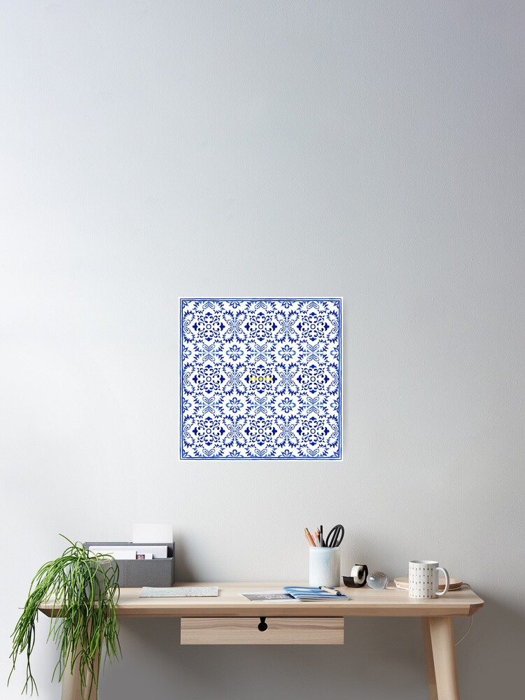Thumbnail 2 of 3, Poster, China blue pattern designed and sold by RedLea1208.