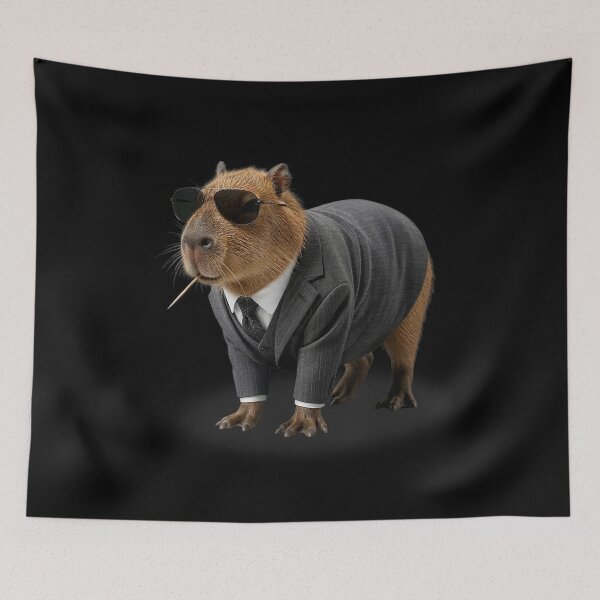 Artikelvorschau, Der Capyboss Big Boss Capybara  entworfen und verkauft von HappyHedgeTees.