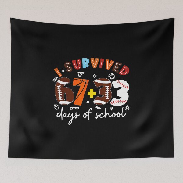 Item preview, I Survived 67 + 33 Days of School Sports Theme designed and sold by gladysenglish.