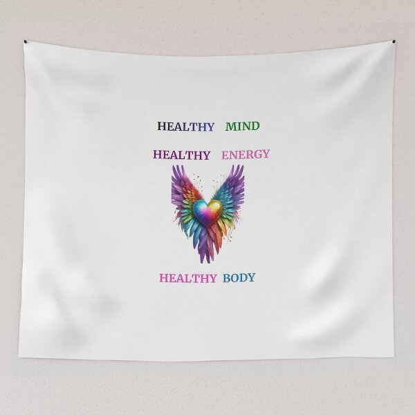 Item preview, HEALTHY MIND HEALTHY  ENERGY  HEALTHY BODY QUOTED PRODUCTS TO ATTRACT HEALTH designed and sold by Brewgoodness.
