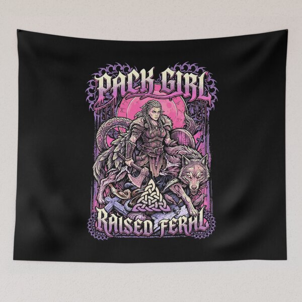 Item preview, Viking Woman Wolf Pack Girl Raised Feral Norse Mythology designed and sold by GrandeDuc.