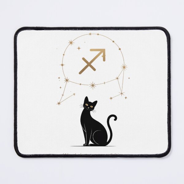Artikelvorschau, Sagittarius Black Cat Zodiac Hoodie | Calm Cat Studio Wanderlust entworfen und verkauft von Calm Cat Studio.