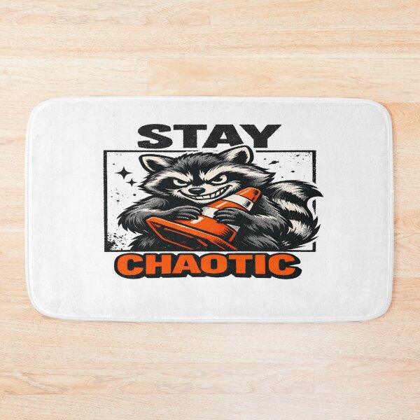 Item preview, Chaotic Raccoon Holding Traffic Cone – Funny Mischief Illustration for Humor Lovers and Trendy Decor designed and sold by Bright Nest Studio.