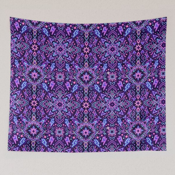 Item preview, Retro Arcade Carpet Pattern – Neon 90s Gaming Aesthetic designed and sold by sam54796.