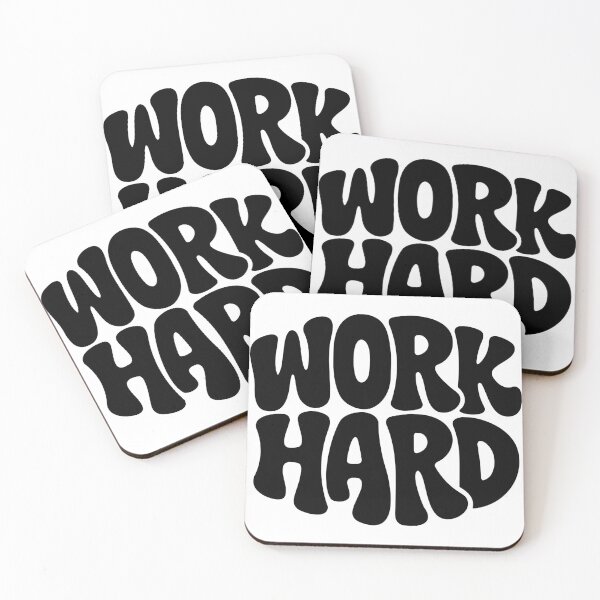 Item preview, Work Hard Bold Typography – Retro Bubble Letter Motivation Design designed and sold by The-ADDesign.