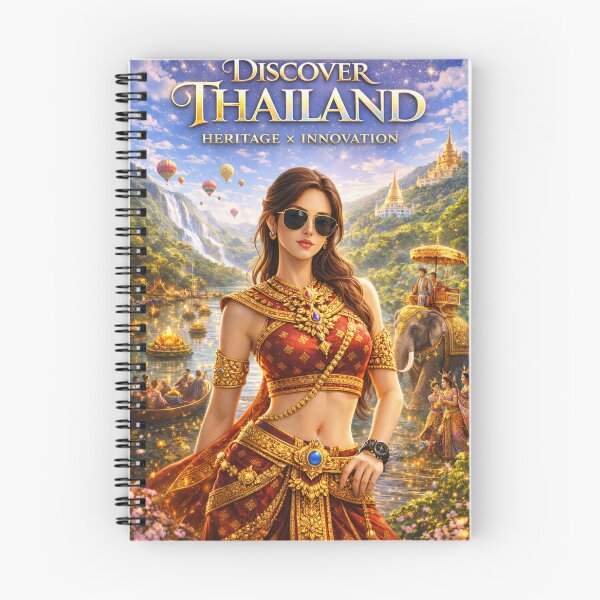 Item preview, Discover Thailand – Heritage × Innovation Travel Poster | Thai Culture Festival & Luxury Tourism Illustration designed and sold by Inkora-Art.