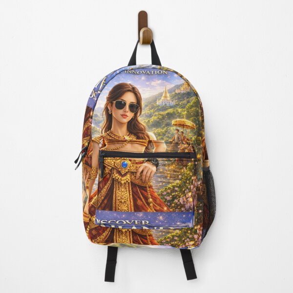 Item preview, Discover Thailand – Heritage × Innovation Travel Poster | Thai Culture Festival & Luxury Tourism Illustration designed and sold by Inkora-Art.