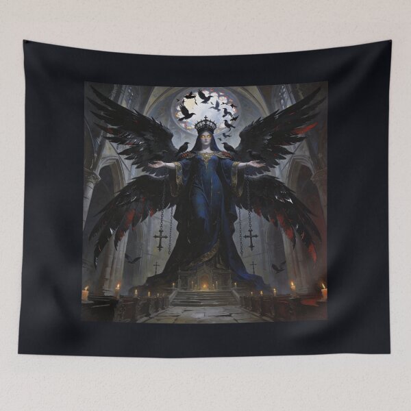 Item preview, Mother Mary Bird of Prey — Dark Gothic Cathedral Art designed and sold by GeoWhimsy Studio.
