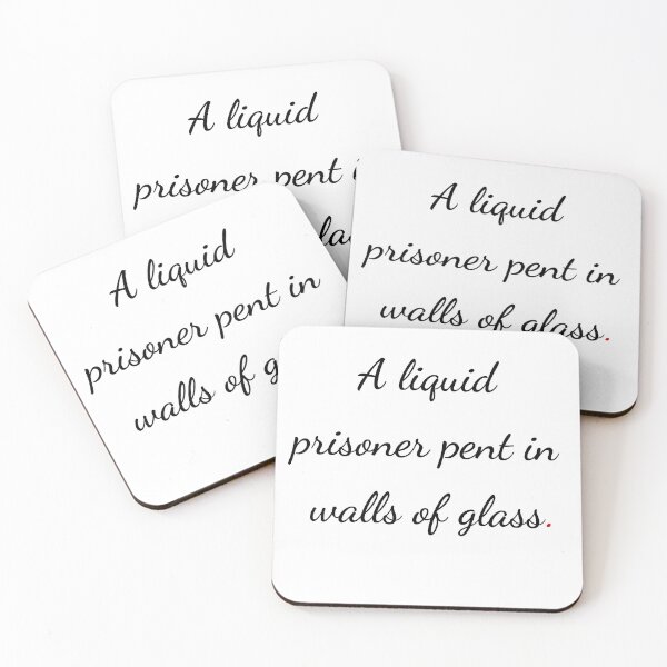 Item preview, "A liquid prisoner pent in walls of glass" - handwriting black designed and sold by ariksworld.