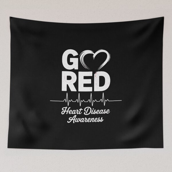 Item preview, Go Red Heartbeat & Red Ribbon Heart Disease Awareness Day designed and sold by IdunayaStore.