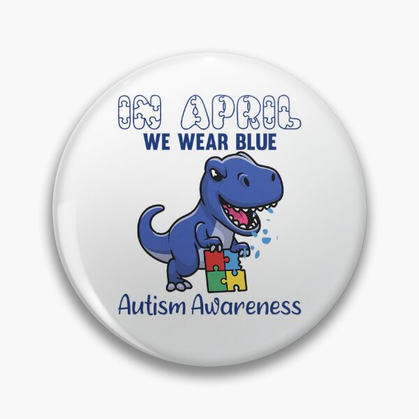Item preview, Dinosaur T Rex Autism Awareness Month In April We Wear Blue designed and sold by ChrisyBonanno.
