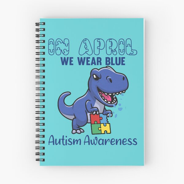 Item preview, Dinosaur T Rex Autism Awareness Month In April We Wear Blue designed and sold by ChrisyBonanno.