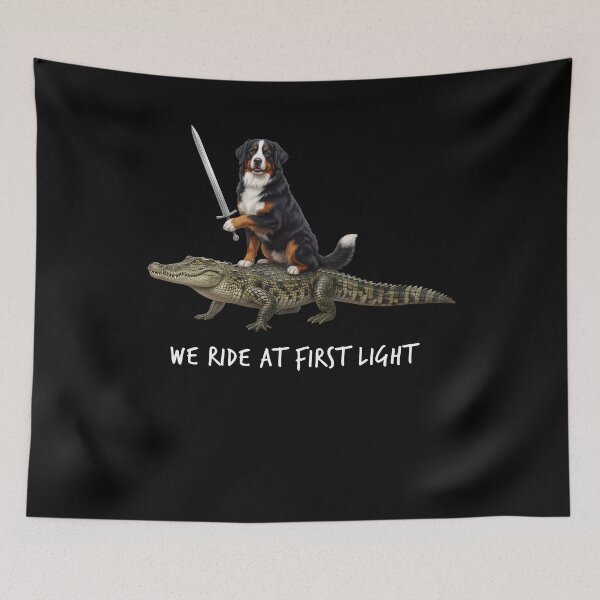 Item preview, We Ride at First Light Funny Brussels Griffon Crocodile Dog Lover designed and sold by TerryConnells.