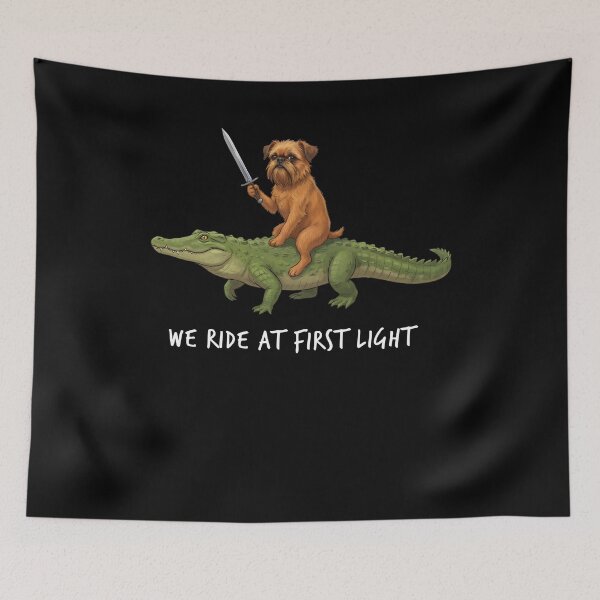 Item preview, We Ride at First Light Funny Brussels Griffon Crocodile Dog Lover designed and sold by TerryConnells.