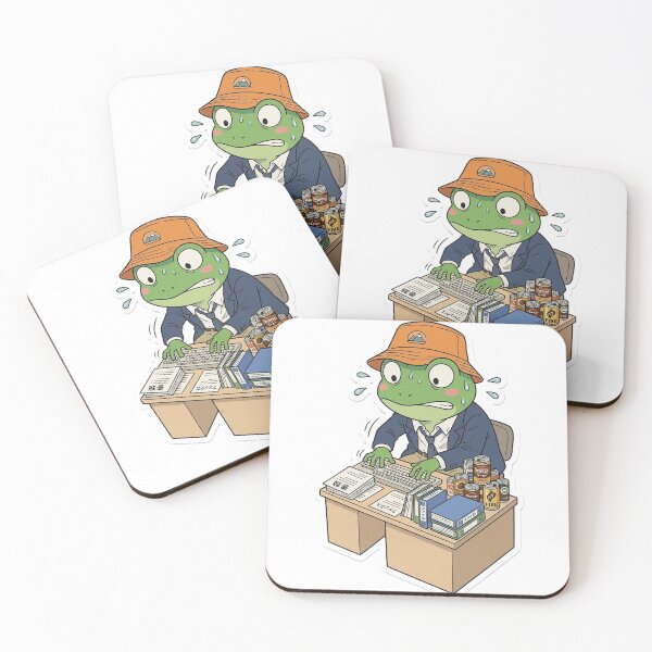 Item preview, Retro Japanese Salaryman Frog Sticker - 90s Anime Style Solitude Mascot designed and sold by The Chill Pond.