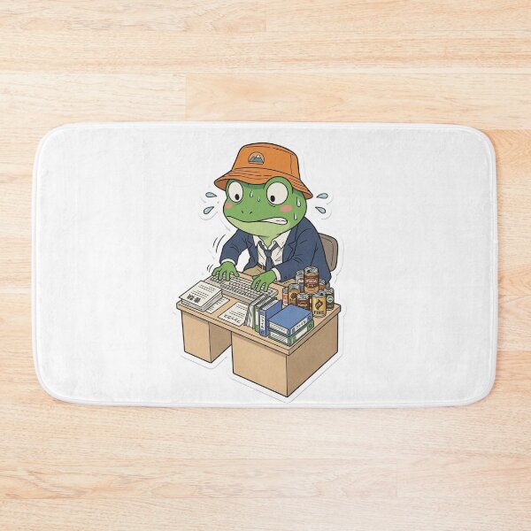 Item preview, Retro Japanese Salaryman Frog Sticker - 90s Anime Style Solitude Mascot designed and sold by The Chill Pond.