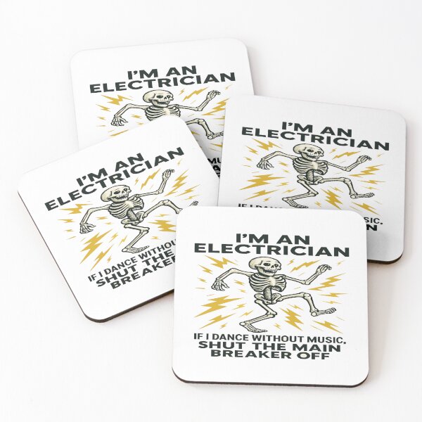 Item preview, Funny Electrician Skeleton Warning – Humorous Electrical Safety Design for Workers and DIY Enthusiasts designed and sold by Bright Nest Studio.